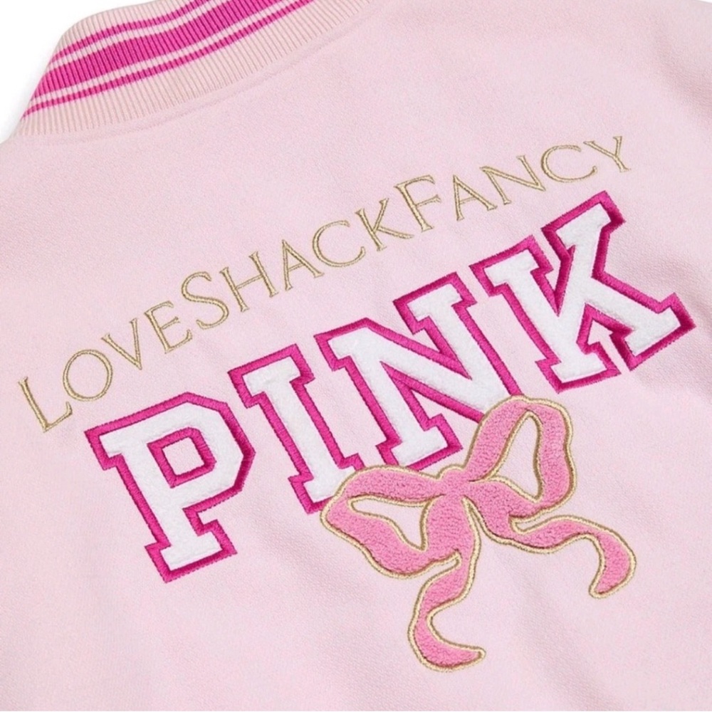 Victoria’s Secret PINK x LoveShackFancy Reissued Boyfriend Varsity Jacket - Picture 6 of 10